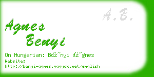agnes benyi business card